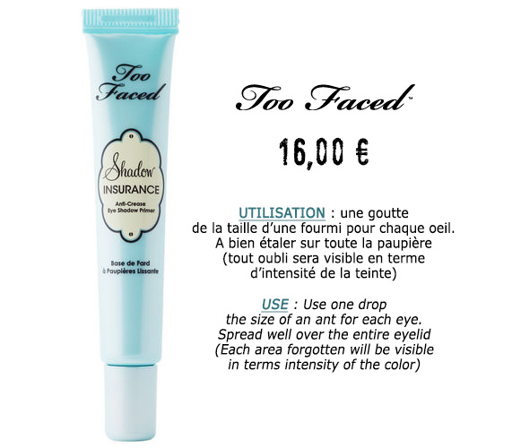 Base fixatrice paupières Shadow Insurance Too Faced