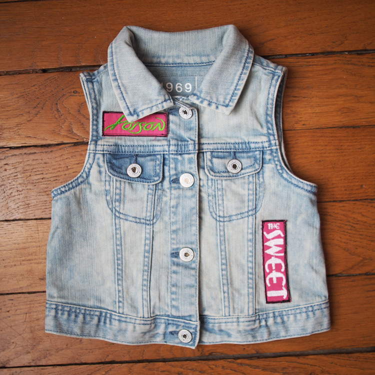 rockygirlparis veste en jean rock à patch pour bébé