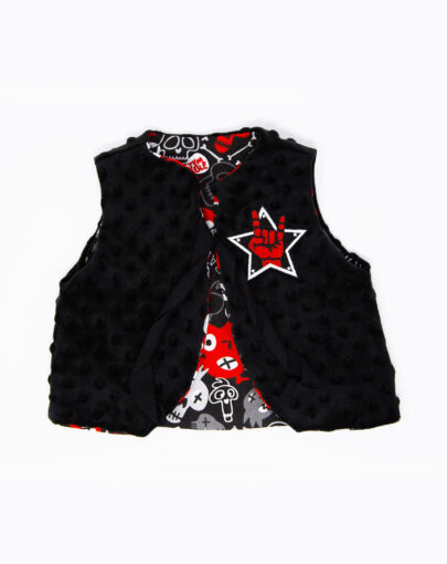 Gilet en fourrure de type berger à patch