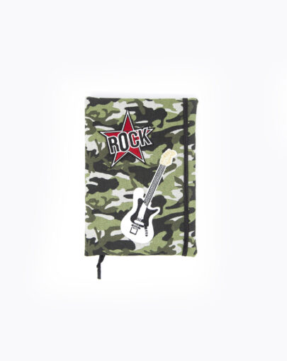 Protège carnet de santé cousu main imprimé army avec patchs