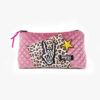 Trousse rock velours léopard et patchs
