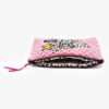 Trousse rock velours léopard et patchs