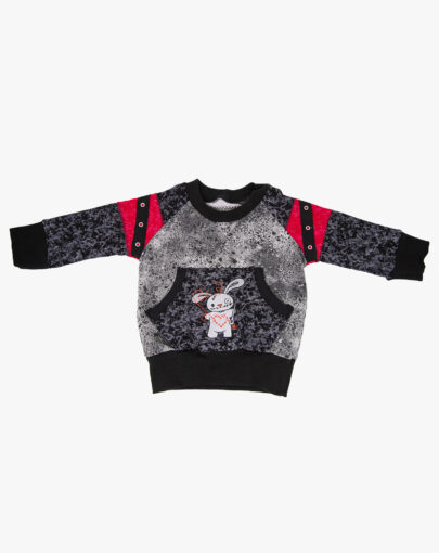 Sweat grunge brodé pour bébé cousu main