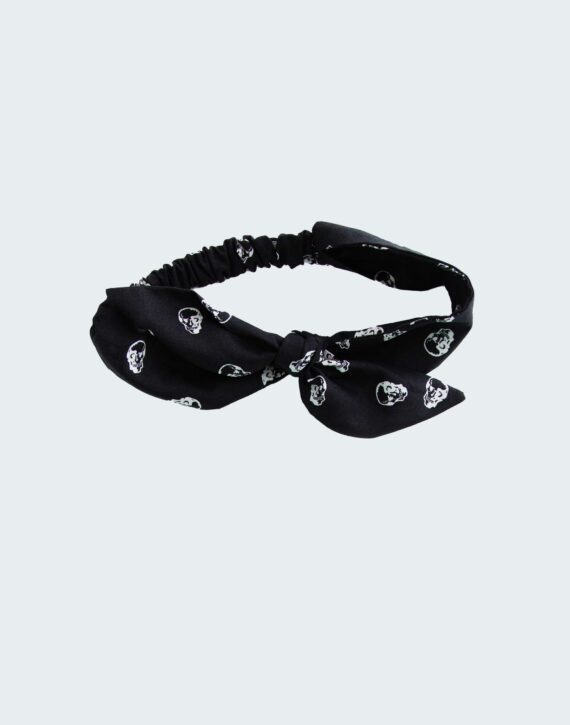 Bandeau cheveux skull noir