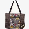 Sac tote bag cousu main taille XL motif motard rock