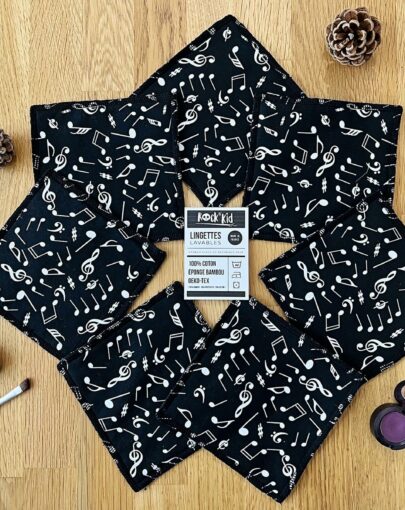 Lot de 7 lingettes lavables cousues main en bambou oeko-tex