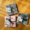 Lingettes lavables fleurs noires en bambou oeko-tex (lot de 7)