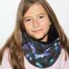 Tour de cou snood cousu main chauve souris violette