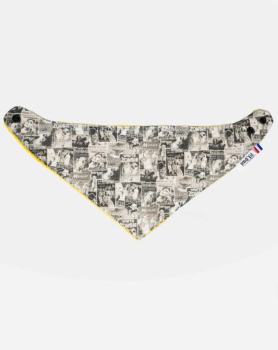 Bavoir bandana cousu main en coton et éponge de bambou Oeko-Tex. Idéal cadeau de naissance.