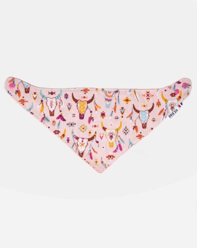 Bavoir bandana cousu main en coton et éponge de bambou Oeko-Tex. Idéal cadeau de naissance.