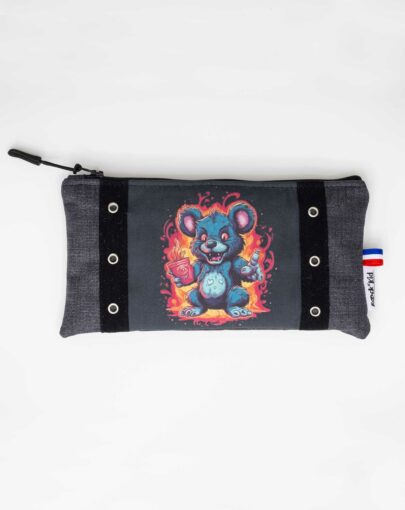 Pochette illustration rock cousue main en France