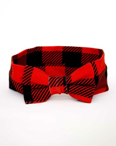 bandeau cheveux pour bebe en jersey, cousu main, motif carreaux tartan