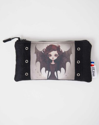 Trousse cousue main avec illustration rock