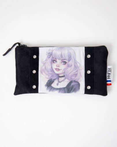 Trousse cousue main avec illustration rock