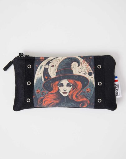 Trousse cousue main avec illustration rock