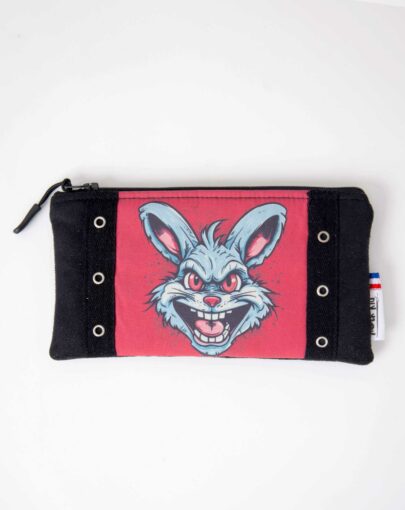 Trousse cousue main avec illustration rock