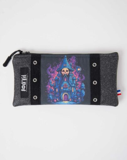 Trousse cousue main avec illustration rock