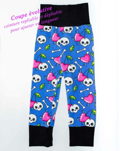 Pantalon cousu main taille 2-3 ans motif rock