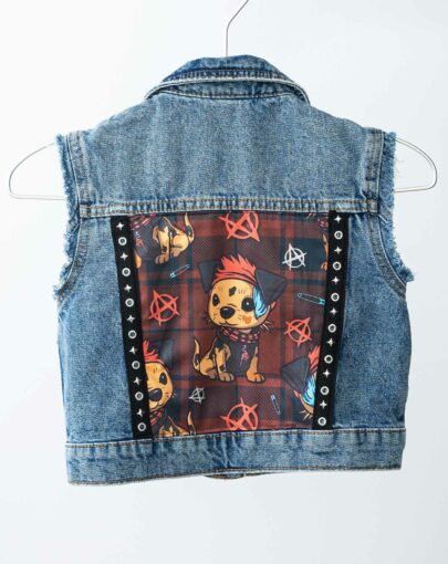 Veste custom enfant chien punk