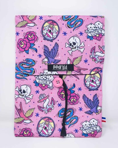 Pochette à livre broché, pochette livre de grande taille, cousu main.