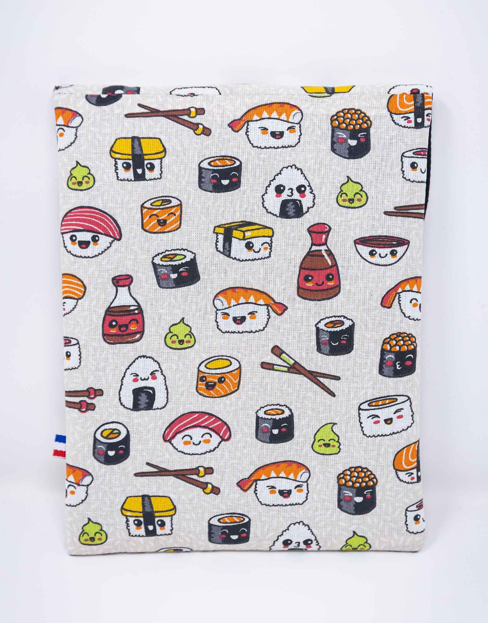 Pochette à livre manga sushis